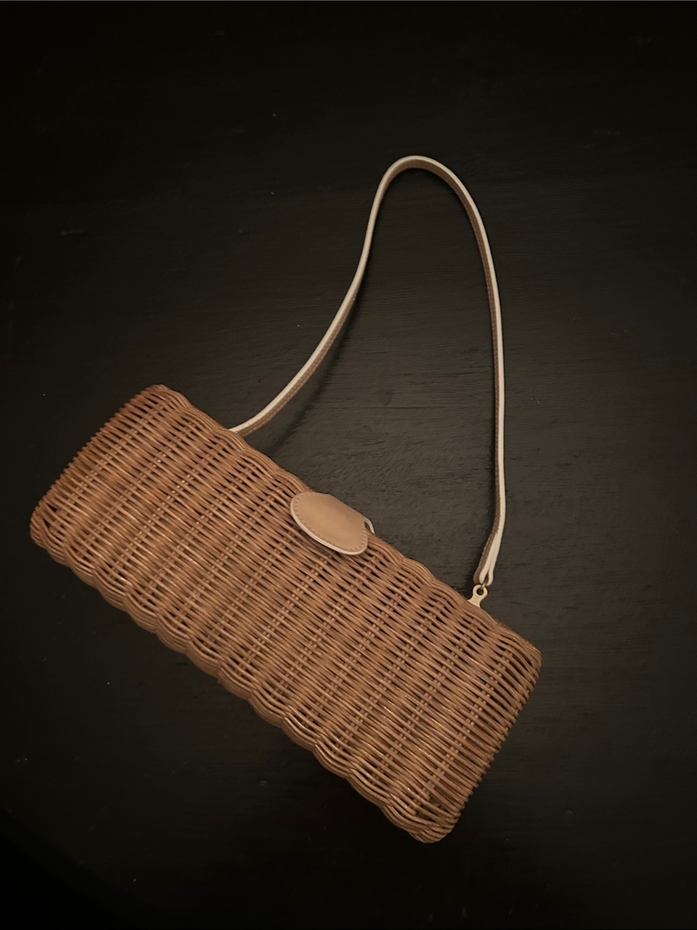 MAXX New York Woven Rattan Shoulder Bag.